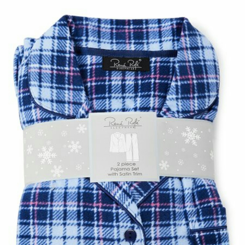 Rene Rofe Blue Plaid Pajama Set